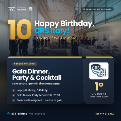 Happy Birthday, CRS Italy! – Accompagnatore · Gala Dinner, Party & Cocktail · Milano, 1° dicembre 2026